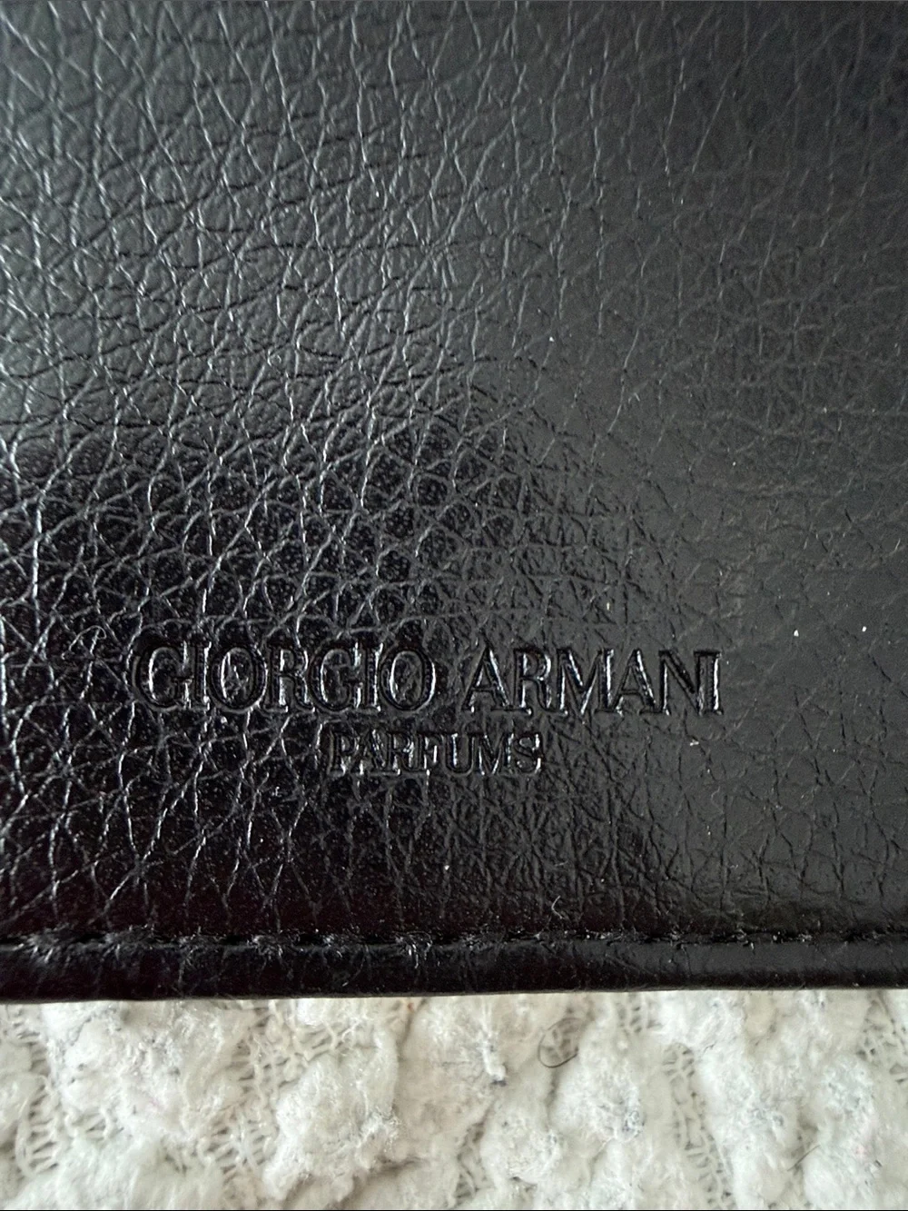 Giorgio Armani Black Leather Card & Key Holder GWP perfume